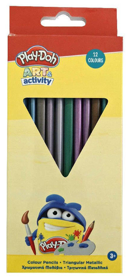 Play-Doh Art Metallic, háromszögletű színes ceruza 12 db-os