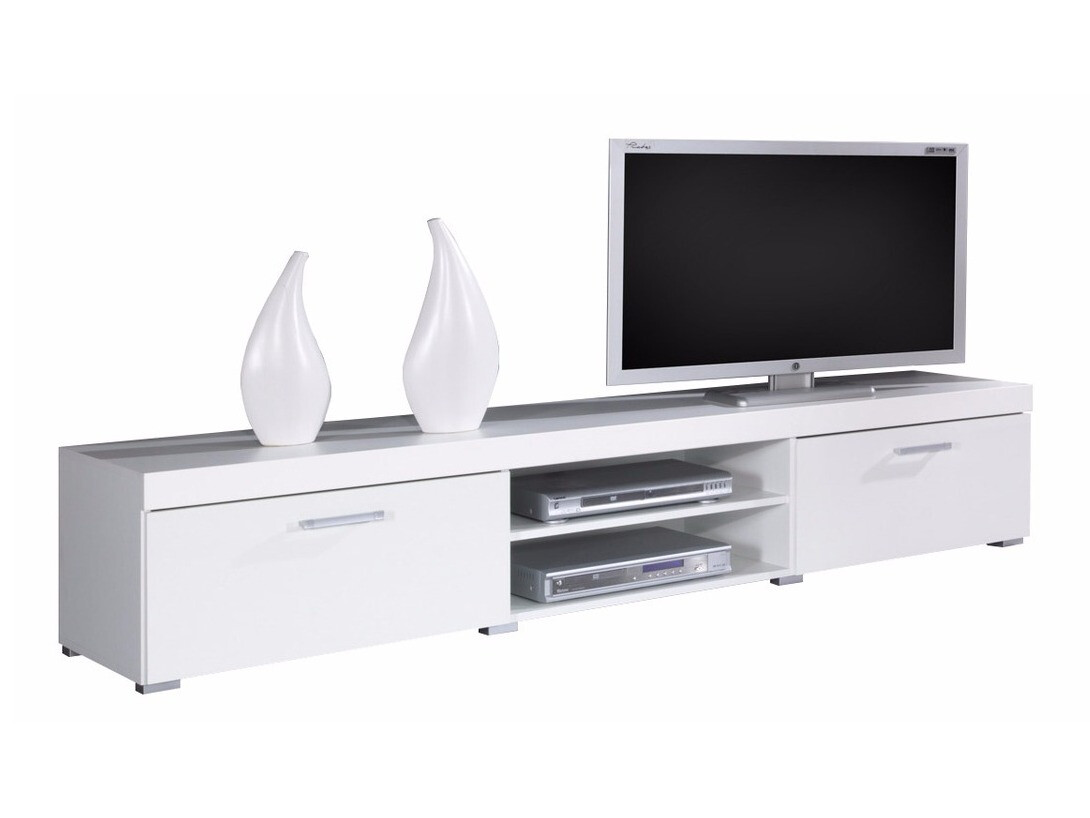 Tv asztal Charlotte A121 (Fehér + Fényes fehér)