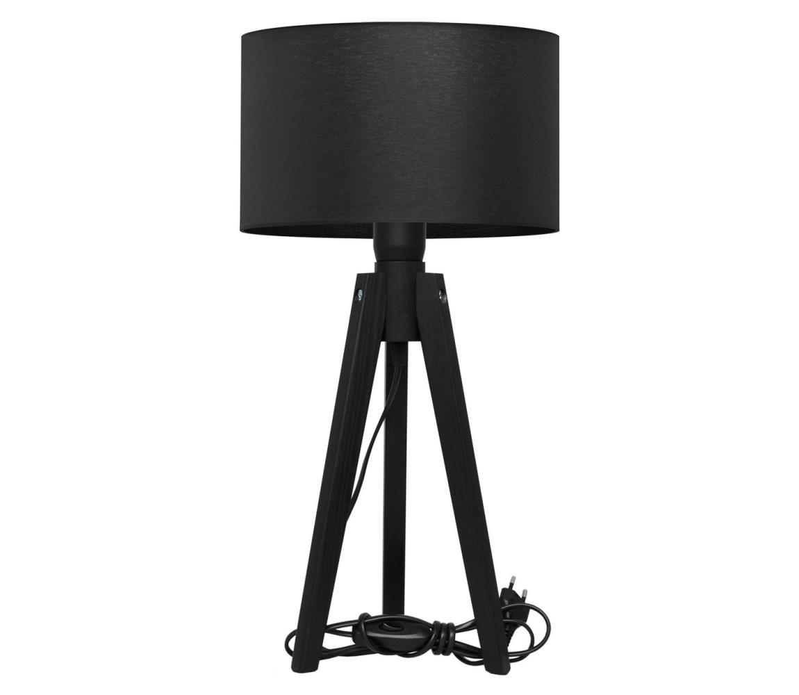  Asztali lámpa ALBA 1xE27/60W/230V fekete/fenyő 