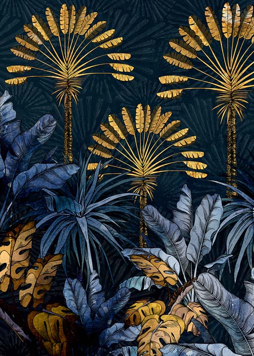 Sötét dzsungel - aranyfóliás vászonkép