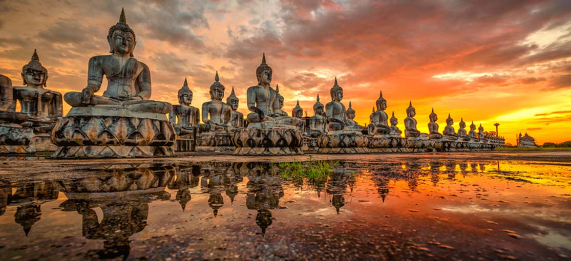 Thai látványosság - üvegkép