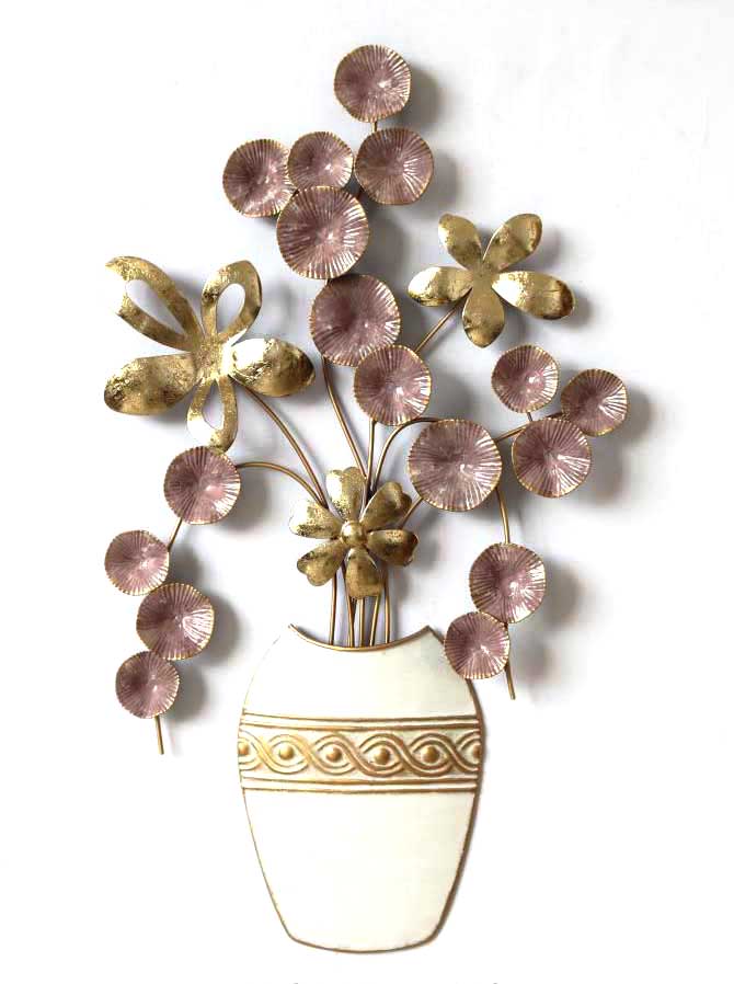 Virág vázában - fém fali dekoráció
