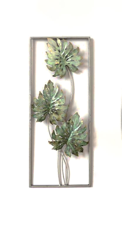 Zöld pálmalevelek - fém fali dekoráció
