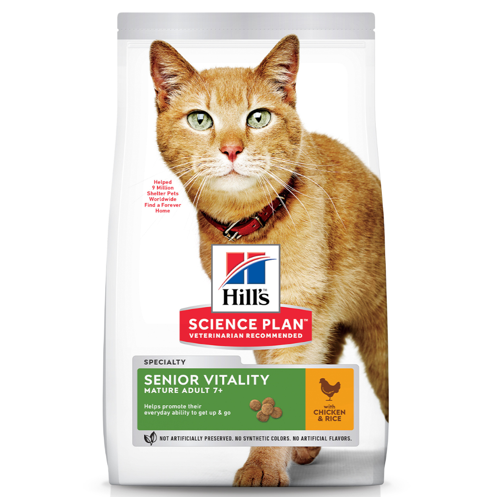 7kg Hill's Science Plan Mature Adult Senior Vitality csirke & rizs száraz macskatáp