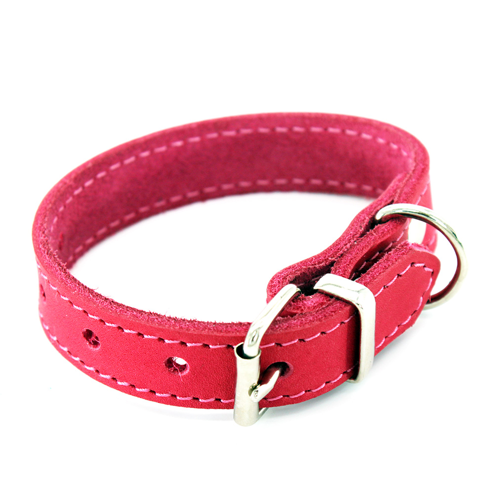 Heim kutyanyakörv díszvarrással, pink, 22 - 28 cm nyakkerület, Sz 20 mm