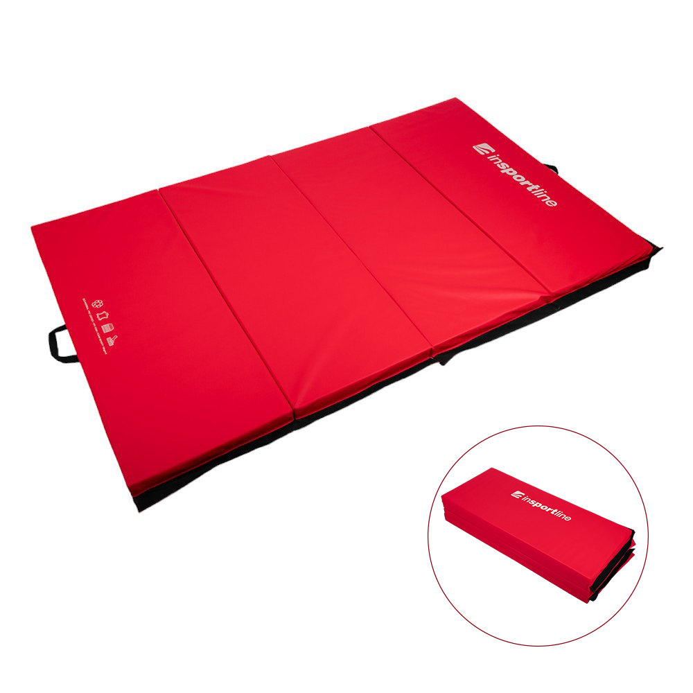 Összehajtható gimnasztikai szőnyeg inSPORTline Kvadfold 200x120x5 cm  piros