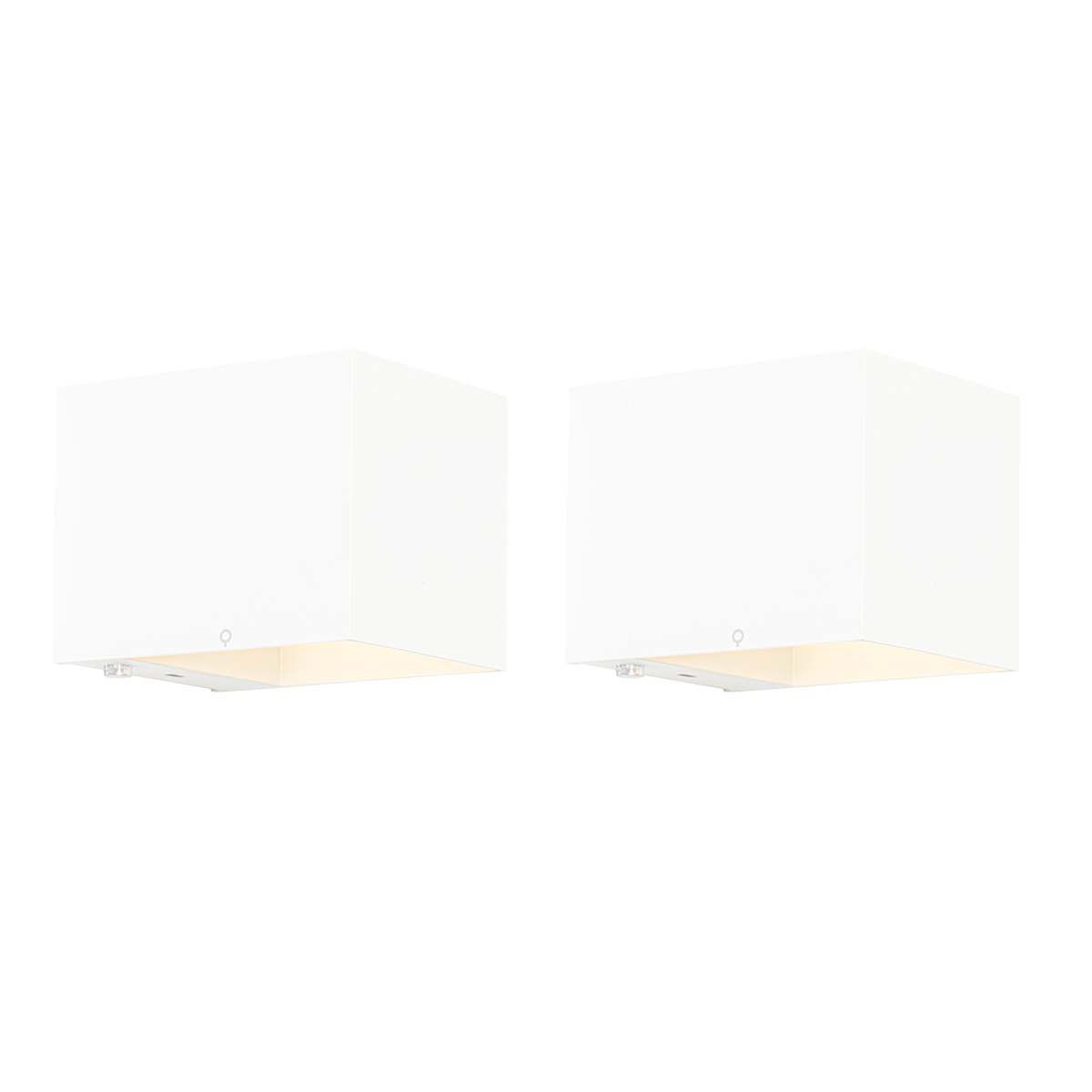 Set van 2 wandlampen wit incl. LED en touch dimmer oplaadbaar - Joris