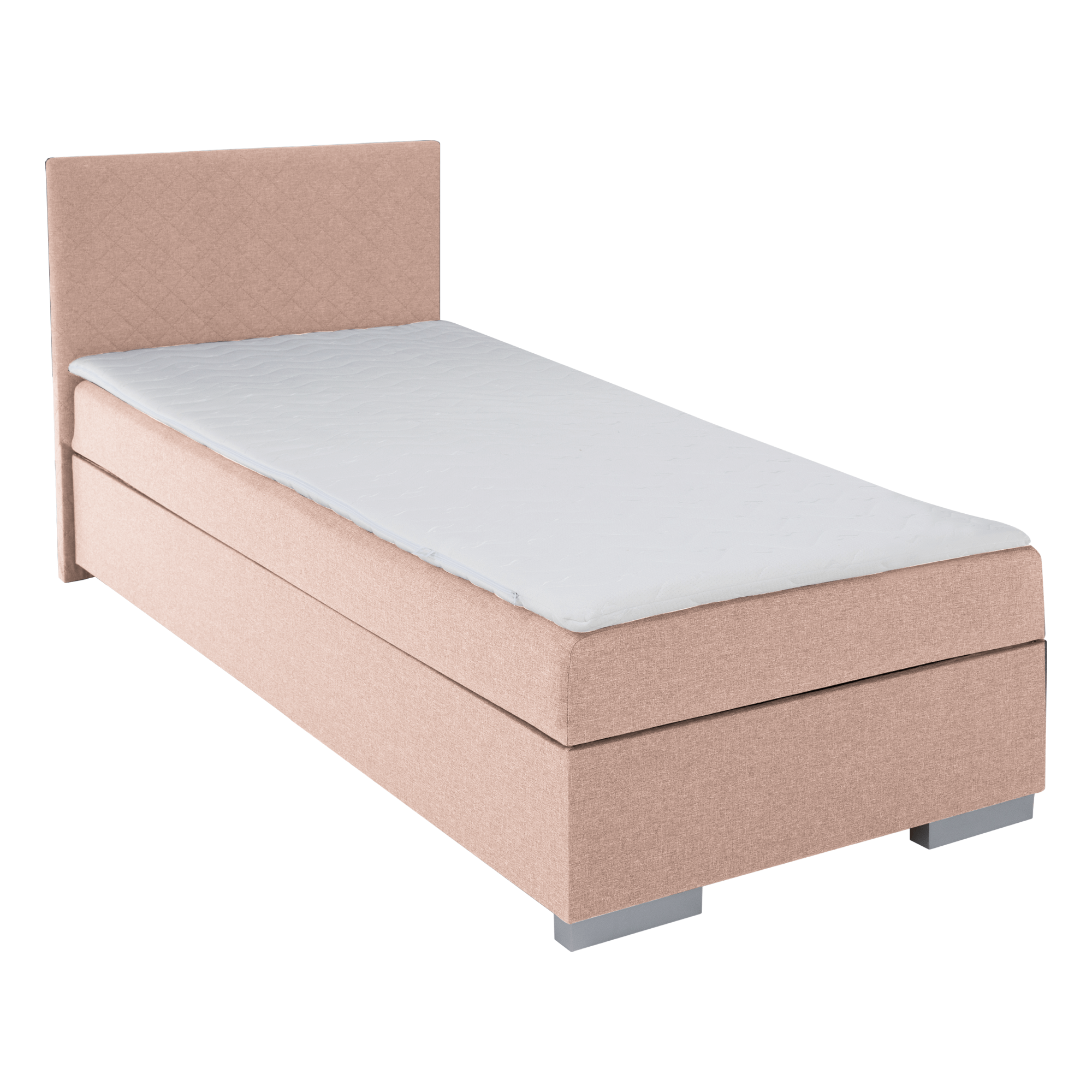 Boxspring ágy, egyszemélyes, rózsaszín, 90x200, univerzális, ADARA