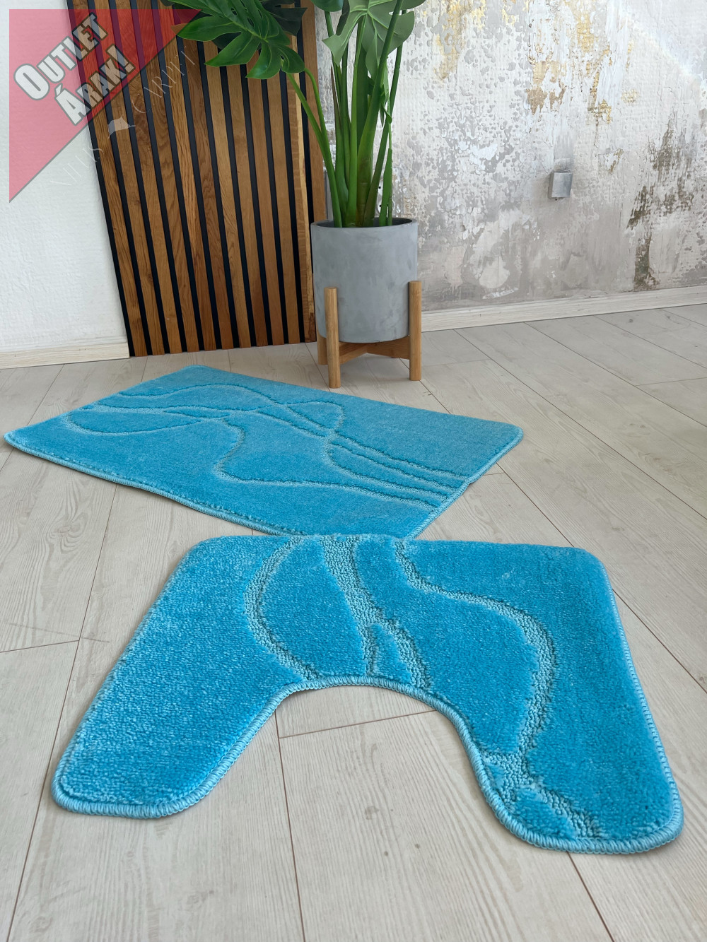   Nordic style Fürdőszoba szőnyeg 2 részes Maldiv kék