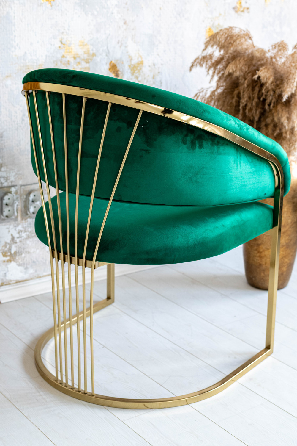 Grace (Green) szék arany lábbal