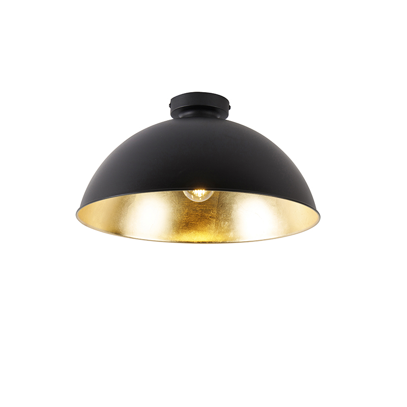 Mennyezeti lámpa fekete, arany, 42 cm állítható - Magnax