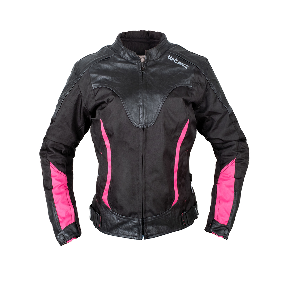 Női motoros dzseki W-TEC Durmana  M  fekete-rózsaszín
