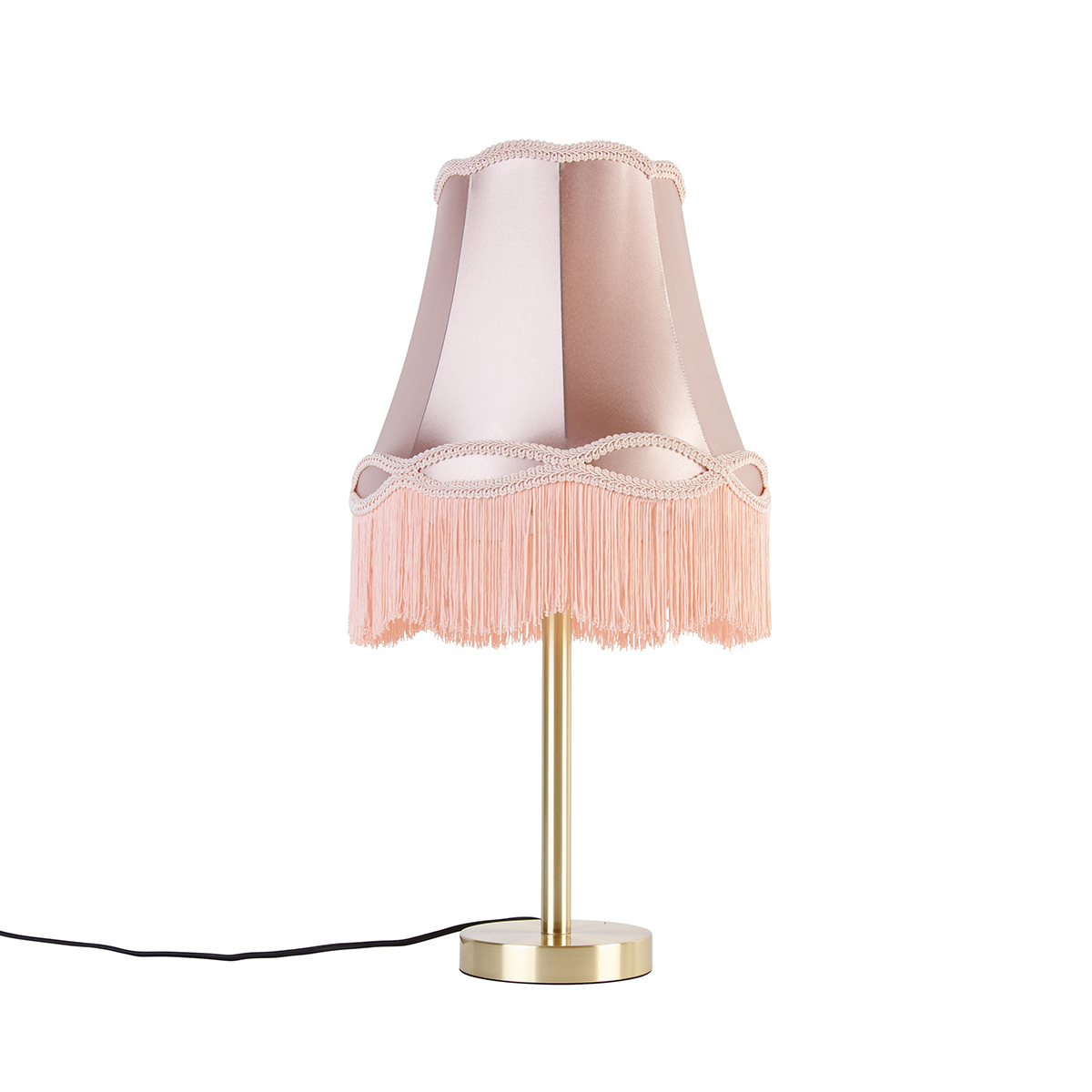 Klasszikus sárgaréz asztali lámpa, granny pink 30 cm - Simplo