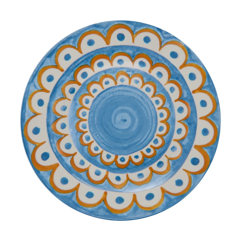 Világoskék porcelán desszertes tányér készlet 6 db-os ø 19,5 cm Tangeri blue – Villa Altachiara