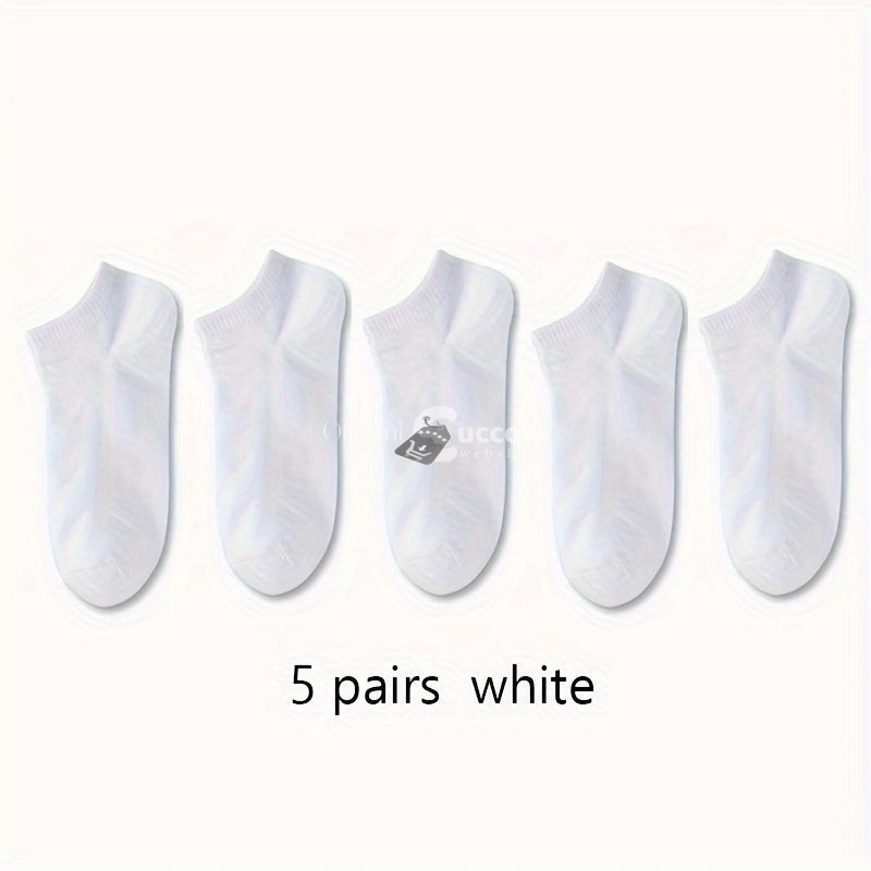 5 pár Puha, légáteresztő zokni - - Fehér