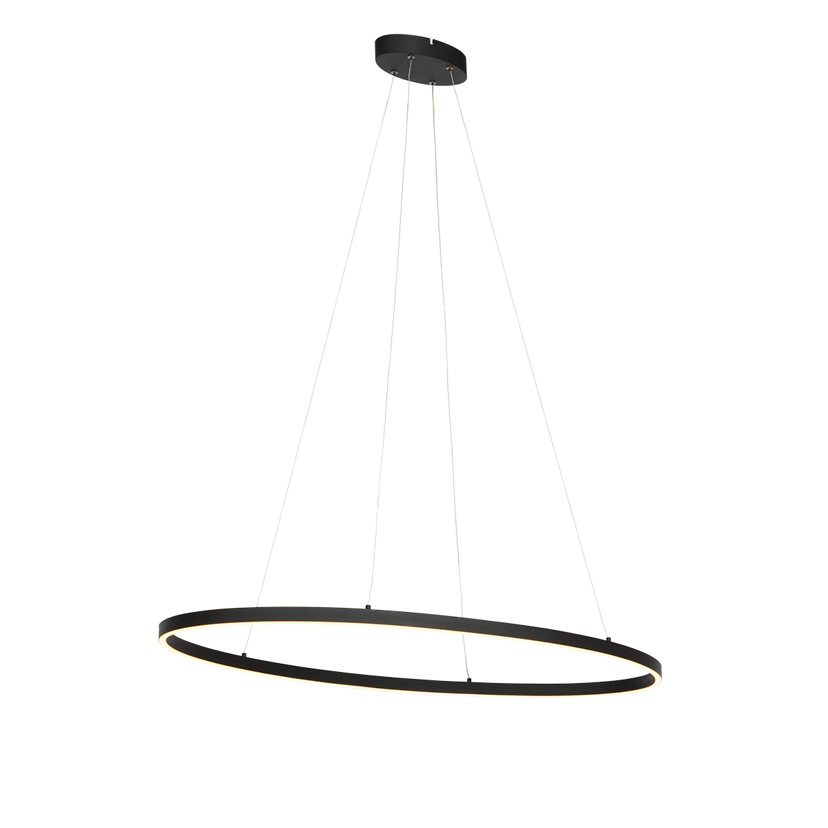 Design függőlámpa fekete ovális LED-del 3 fokozatban szabályozható - Ovallo