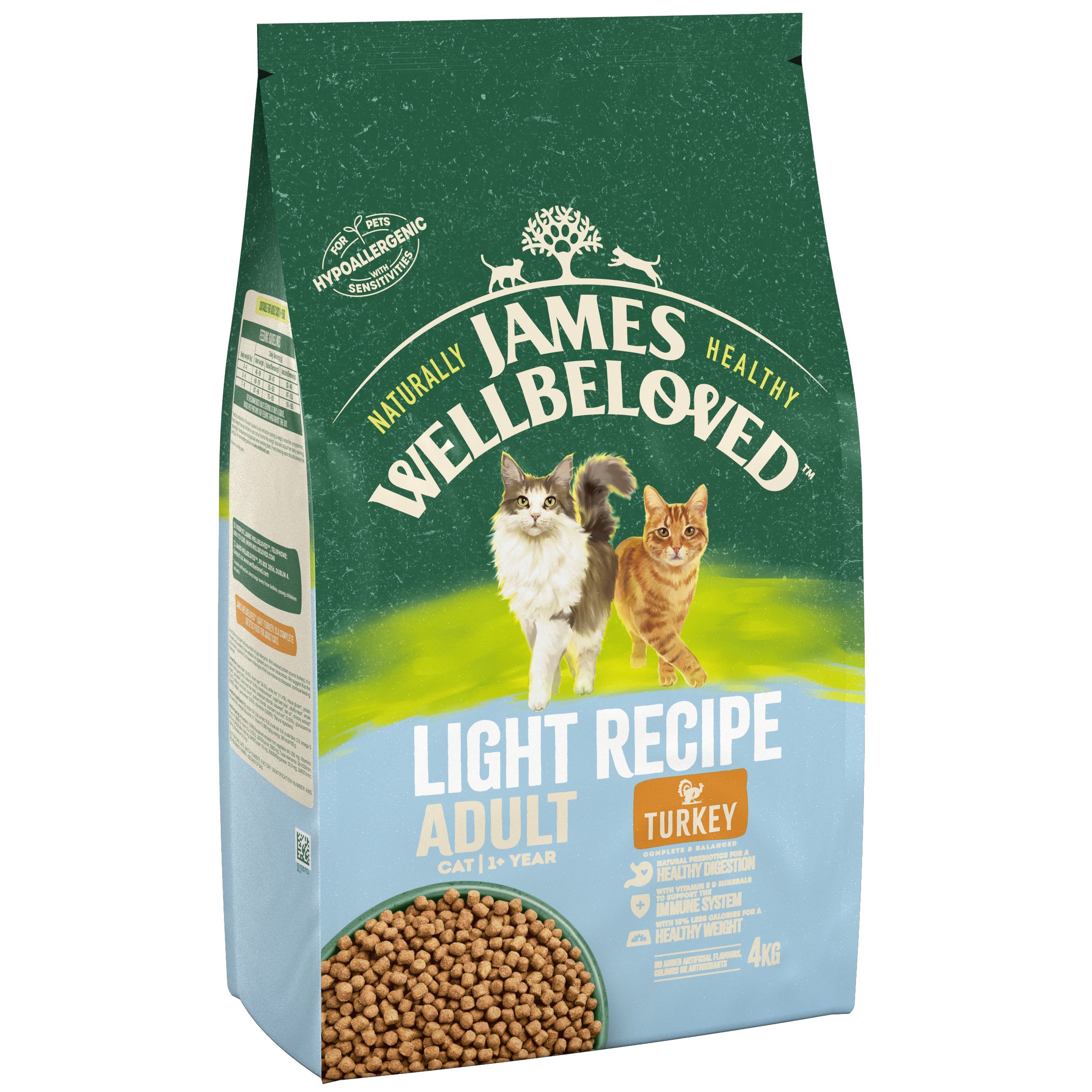 - 2 x 4 kg  James Wellbeloved Cat Light, pulyka & rizs