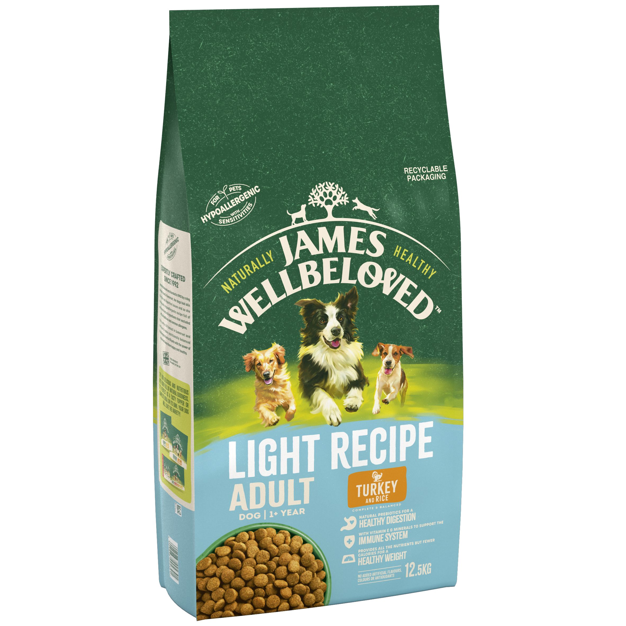 2x12kg James Wellbeloved Light pulyka & rizs száraz kutyatáp