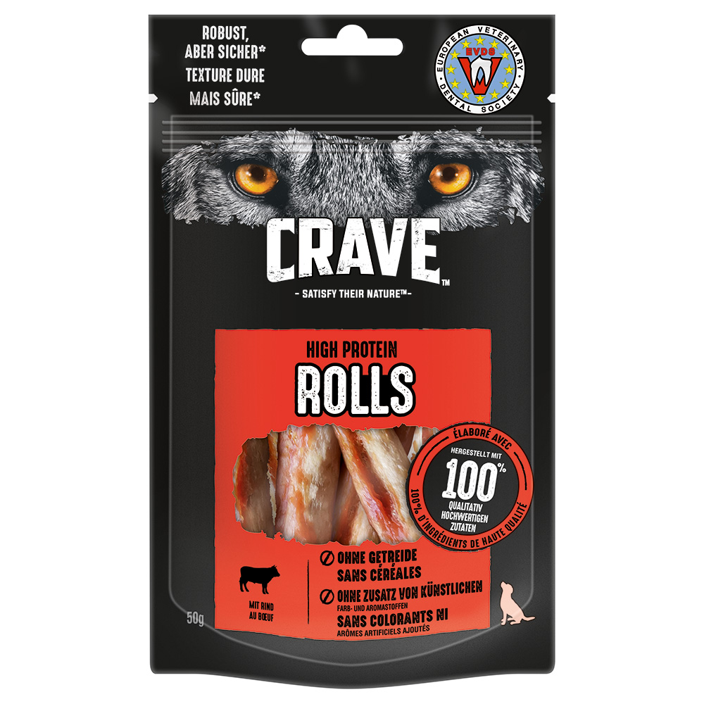 50g Crave High Protein Rolls marha kutyasnack