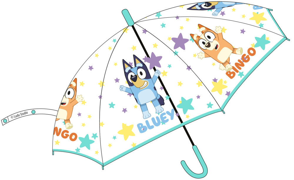 Bluey Star gyerek átlátszó félautomata esernyő Ø74 cm