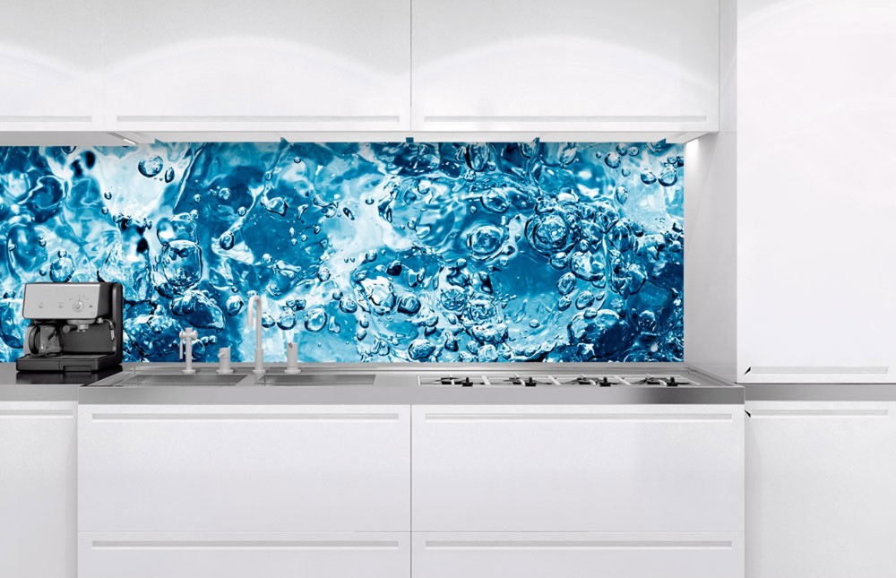 Buborékos víz, konyhai matrica hátfal, 180 cm