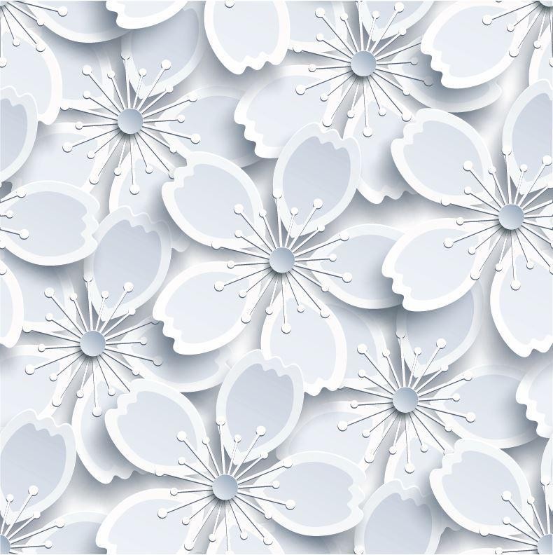 Fehér virág mintás öntapadós tapéta