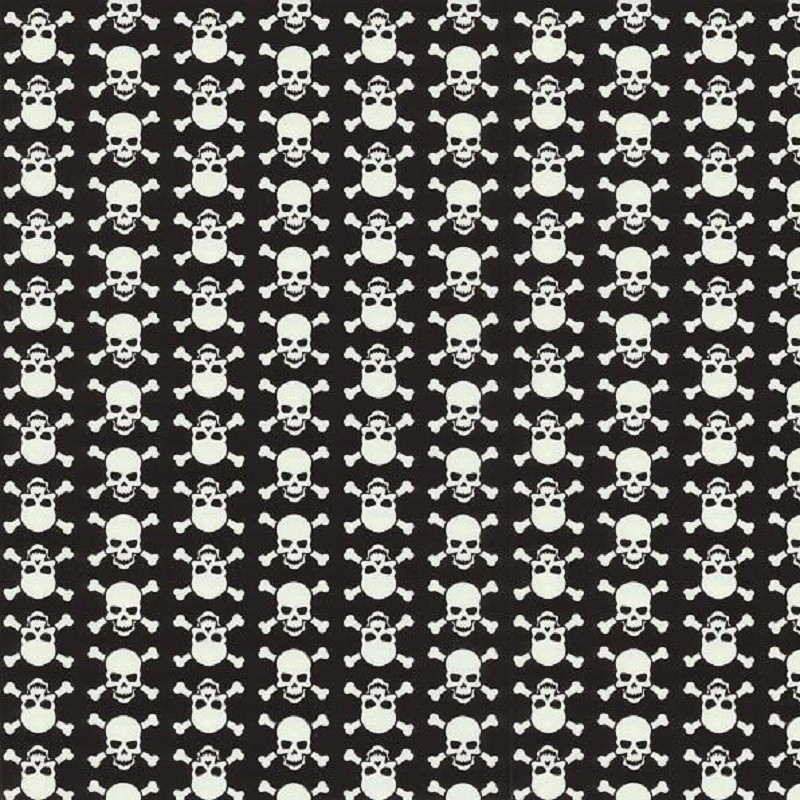 Fekete fehér koponyák mintás öntapadós tapéta