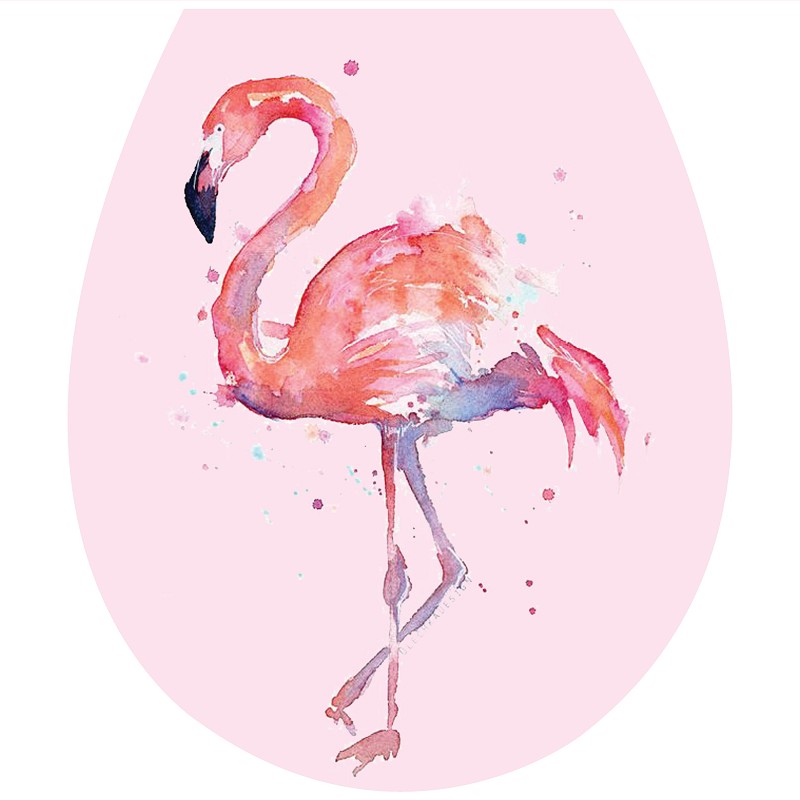 Flamingó, toalett díszítő matrica