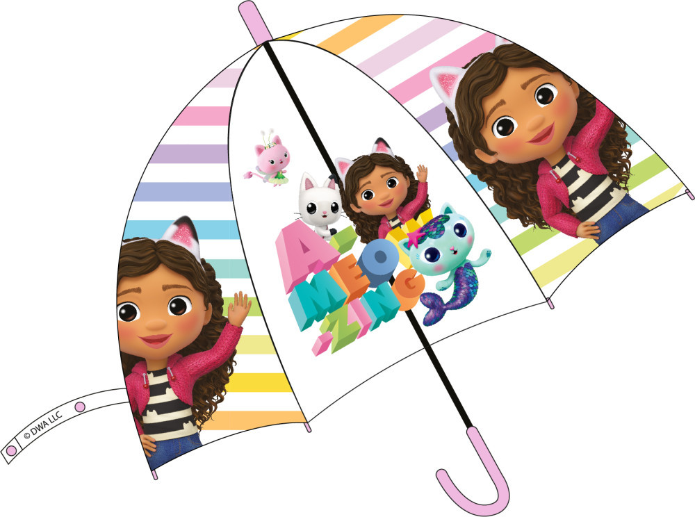 Gabi babaháza A-meozing gyerek félautomata átlátszó esernyő Ø74 cm