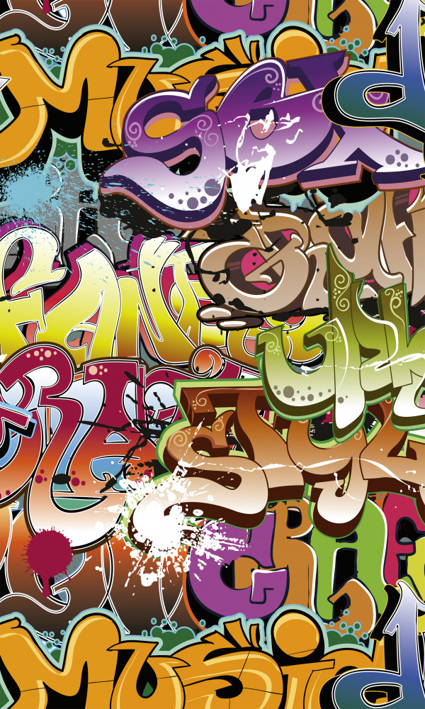 Graffiti feliratok, poszter tapéta 150*250 cm