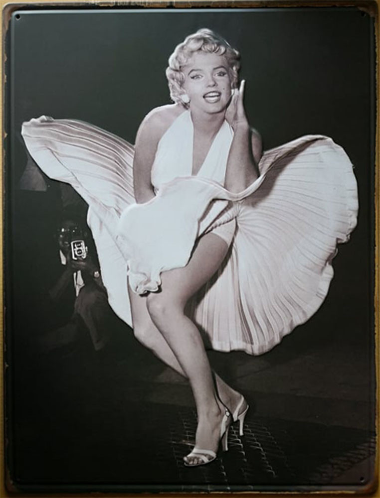 Marilyn Monroe, retró fémtábla