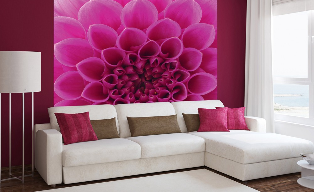 Rózsaszín virág közepe, poszter tapéta 225*250 cm