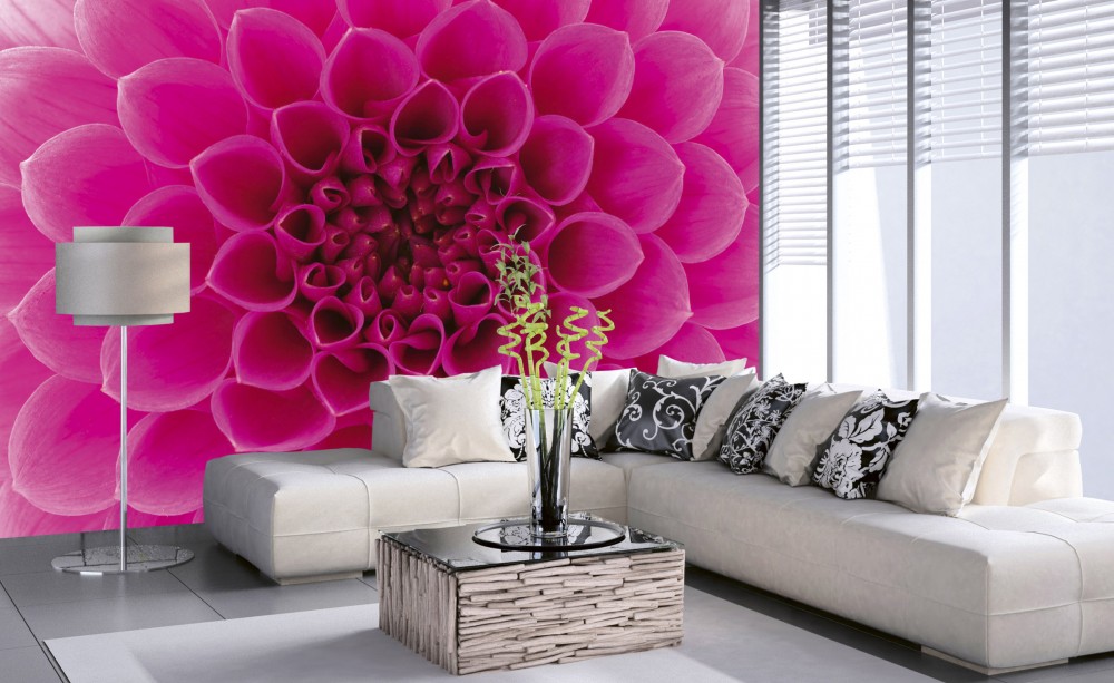 Rózsaszín virág közepe, poszter tapéta 375*250 cm