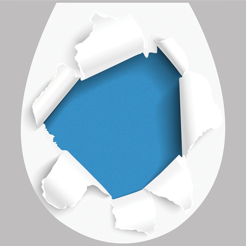 Szakadt papír, 3D toalett díszítő matrica