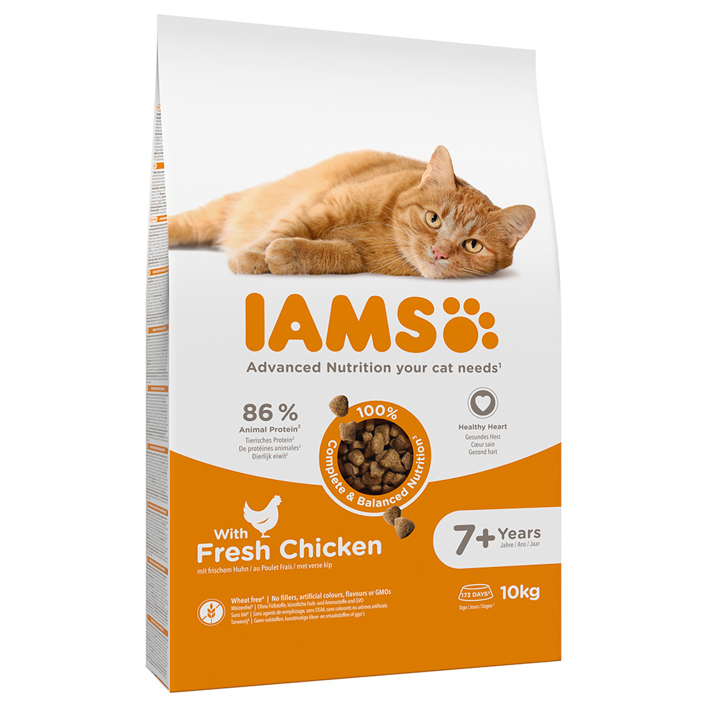 10kg IAMS Advanced Nutrition Senior Cat csirke száraz macskatáp 10% árengedménnyel