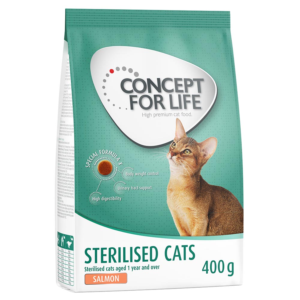 400g Concept for Life Sterilised Cats lazac száraz macskatáp
