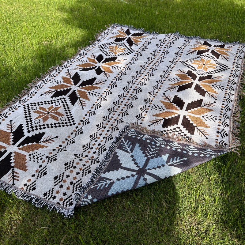 Piknik takaró BOHO stílusban, azték motívummal 130 x 180 cm