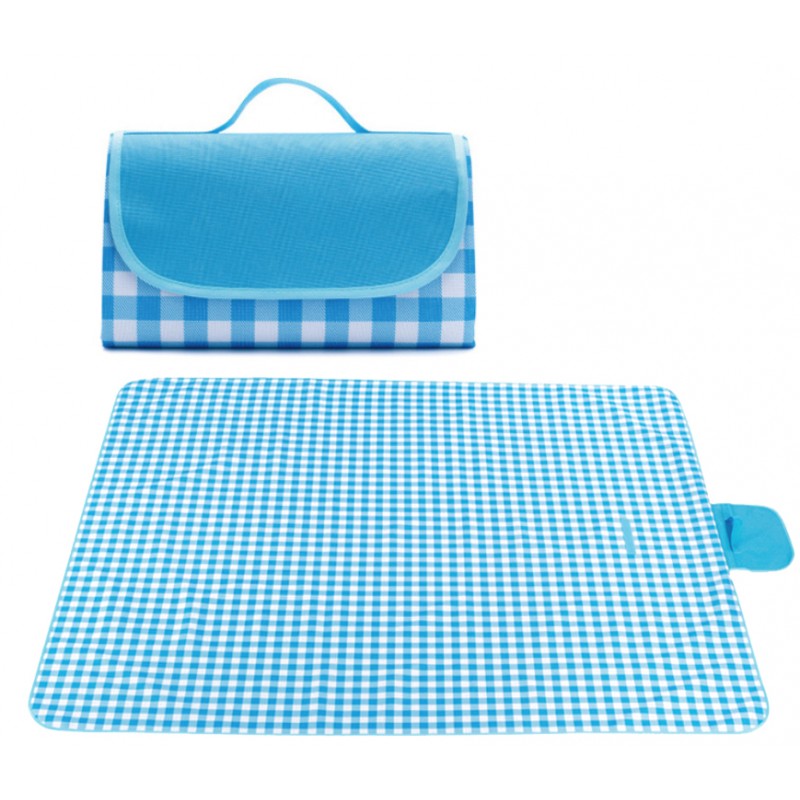 Piknik takaró kockás mintával kék-fehér 200 x 145 cm