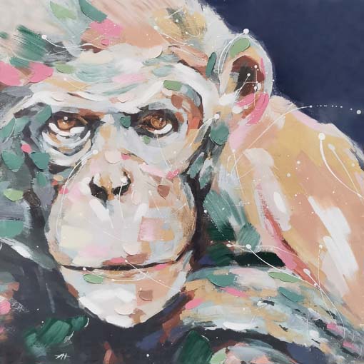 Bölcs majom - kézzel festett olajfestmény
