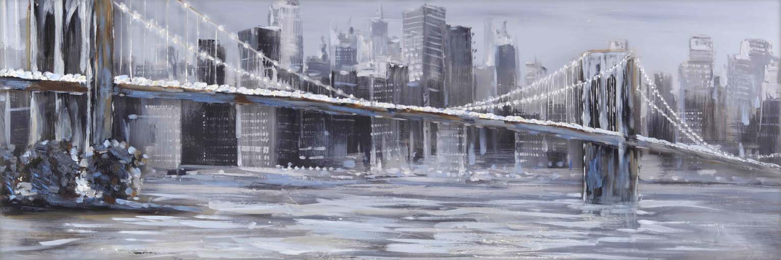 Ködös New York - kézzel átfestett olajfestmény