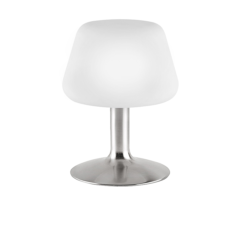Acél asztali lámpa opálüveggel, LED-del és érintéses fényerő-szabályozóval - Tilly