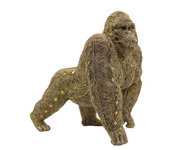 Csillogó arany gorilla - szobor