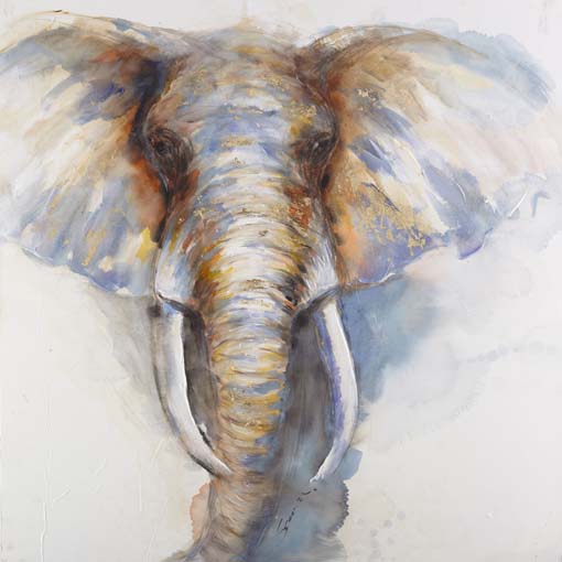 Csodás elefánt - kézzel átfestett olajfestmény
