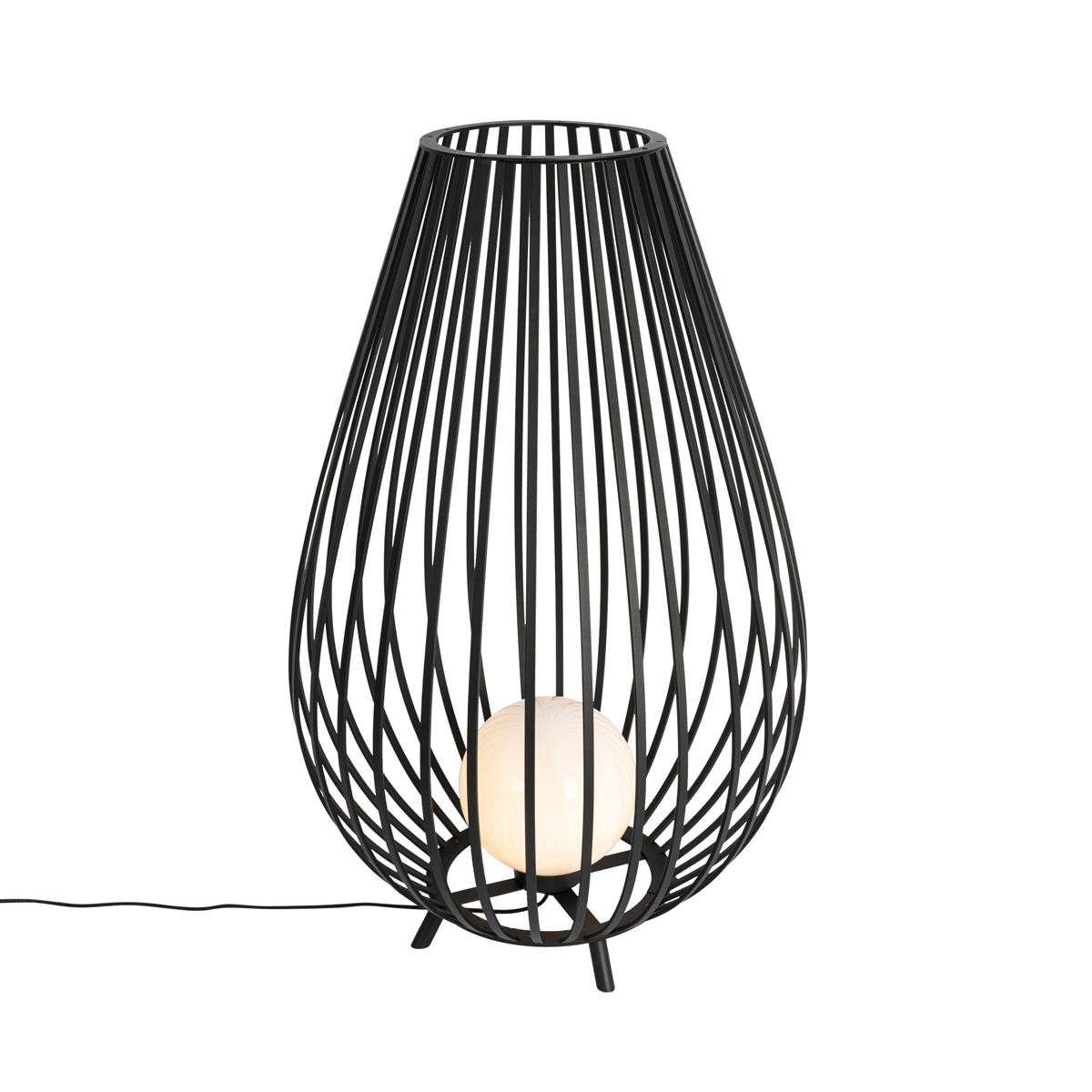 Design állólámpa fekete opállal 110 cm - Angela