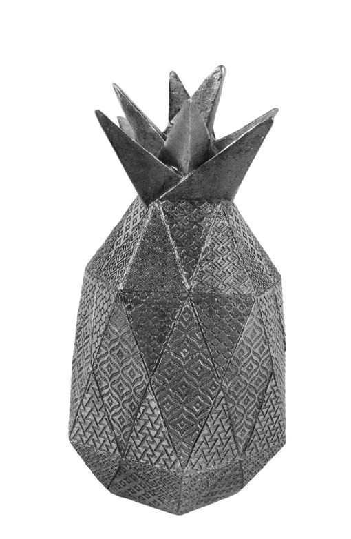 Ezüst fényű ananász - szobor