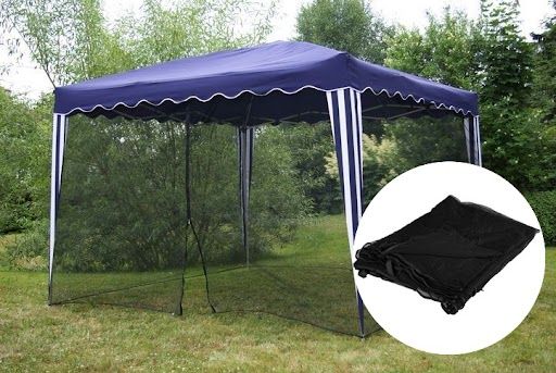 GARTHEN Szúnyogháló kerti sátorhoz 3 x 3 m fekete