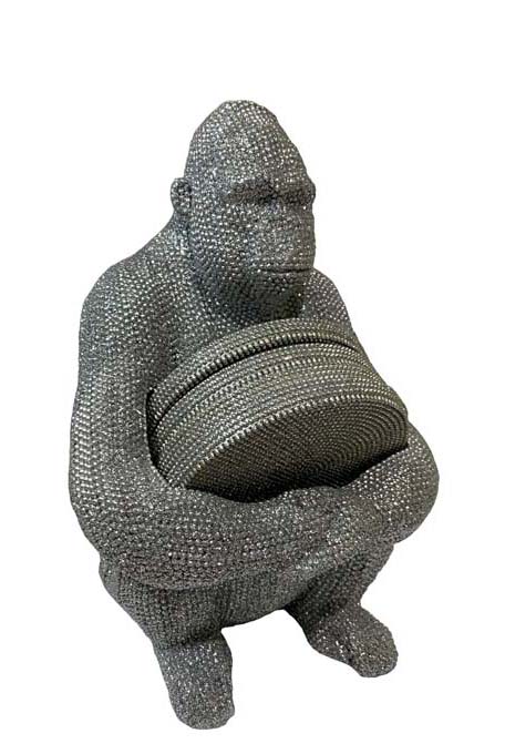 Gorilla poháralátéttel - szobor