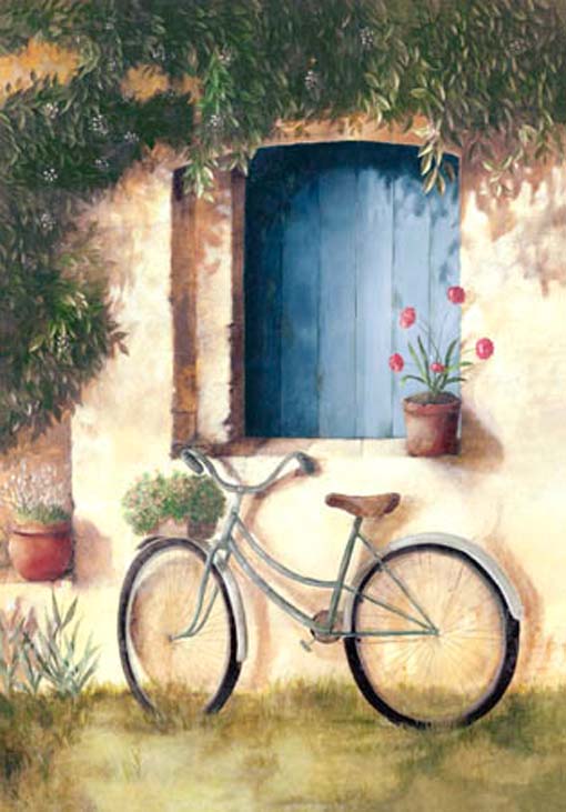 Gyermekkori biciklim - kézzel festett olajfestmény