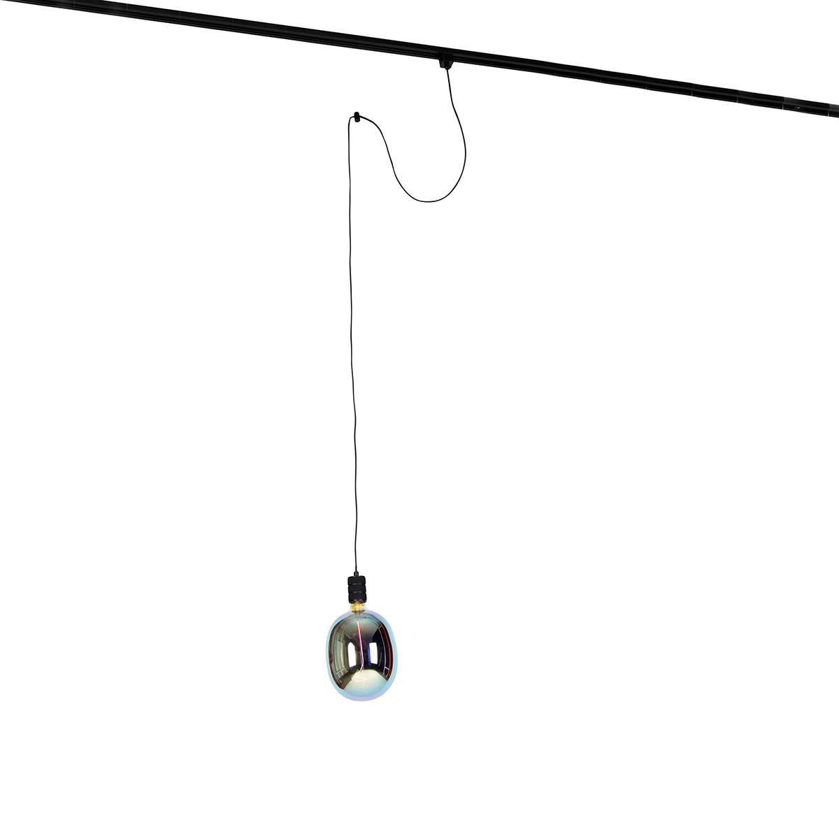 Hanglamp met rail ophanging zwart incl. LED G170 - Cavalux