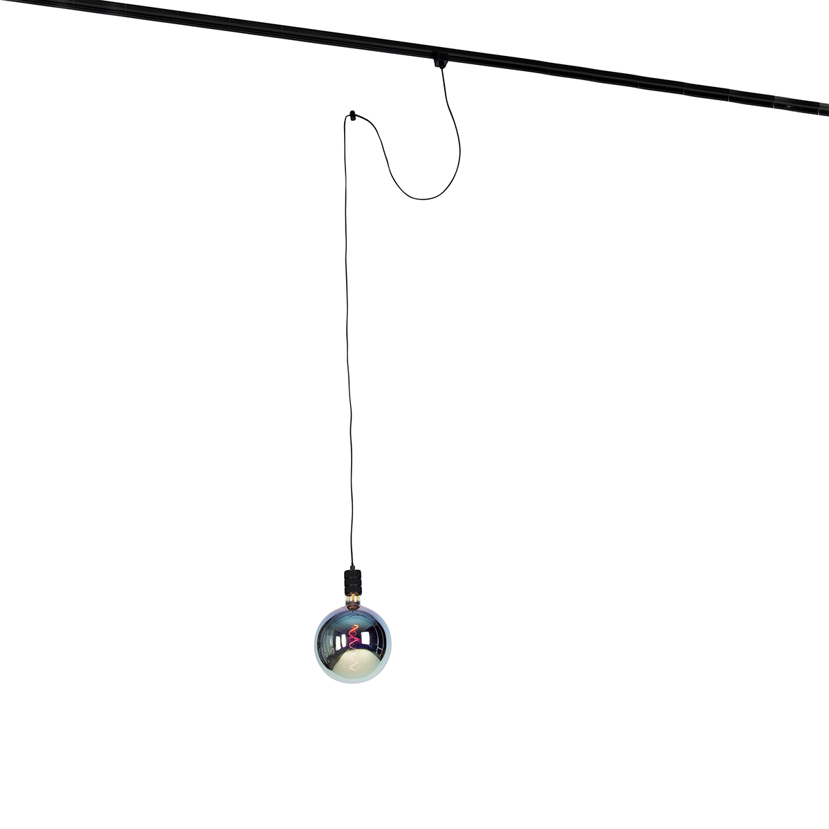 Hanglamp met rail ophanging zwart incl. LED G200 - Cavalux